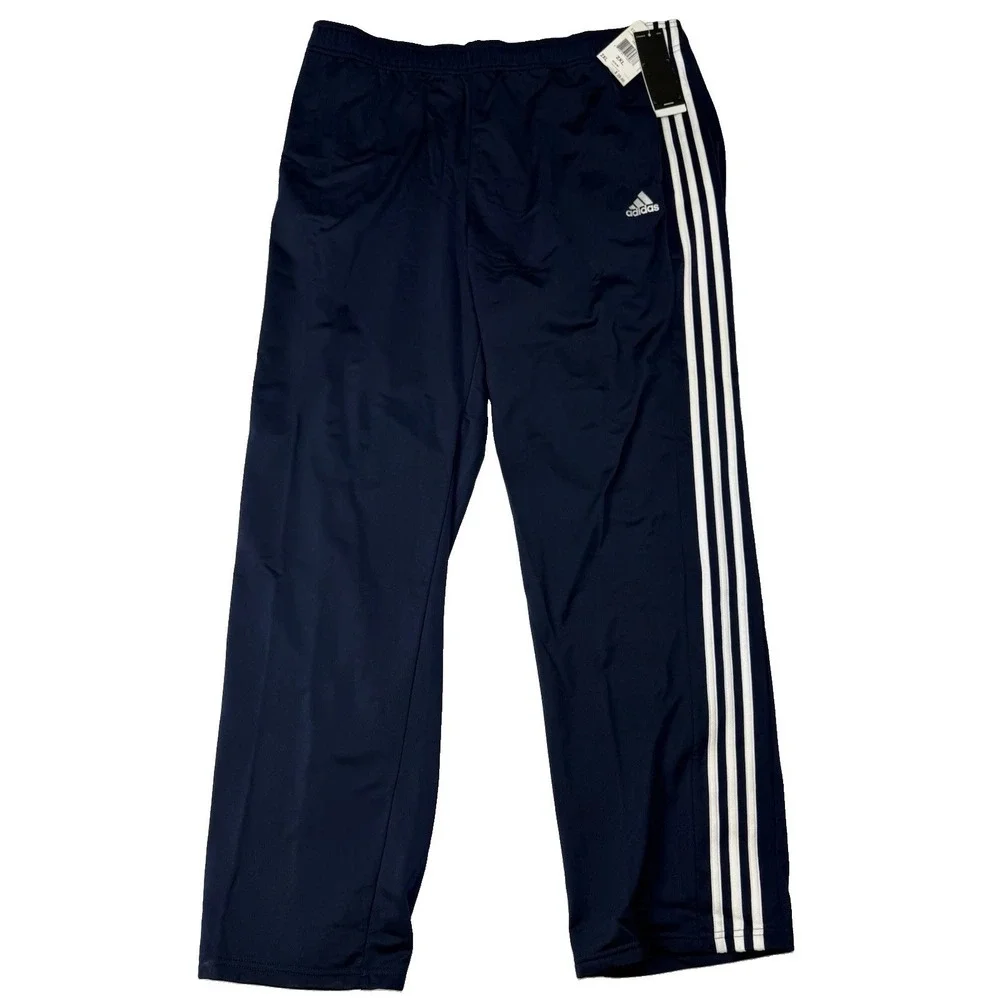 NEW Adidas men Essentials 3-Stripes Track Suit Legend Ink (NAVY) / White - 2XL